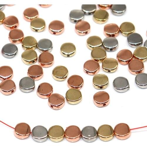 7*3mm 100/200pcs Round CCB Beads Charms for Bracelet Making Plastic Glossy Silver Plated Loose Bead Hole 1mm