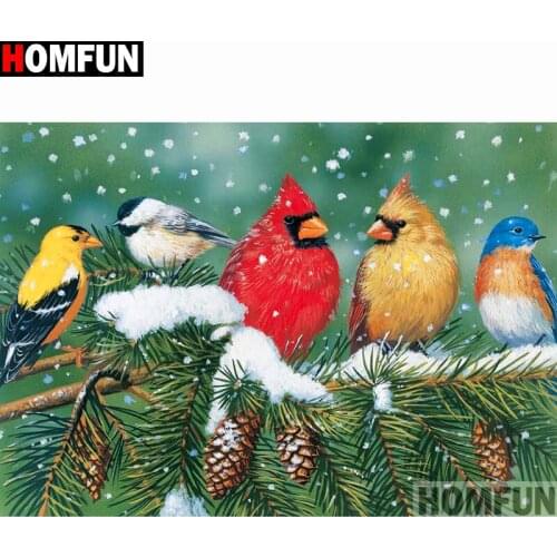 HOMFUN Full Square/Round Drill 5D DIY Diamond Painting "Animal bird" 3D Embroidery Cross Stitch 5D Home Decor A14960