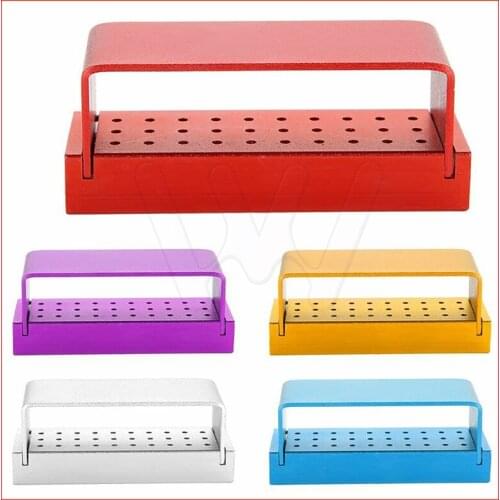 30 Holes Aluminium Disinfection Box Bur Burs Block Holder Autoclavab Dental Tool