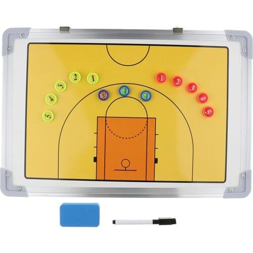 Basketball Coaching Marker Board Magnetic Tactics Strategy Training Clipboard with Wipe Marker Eraser and Magnets