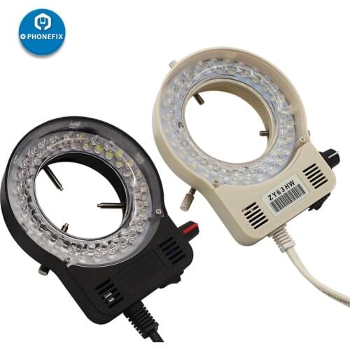 Black/White Adjustable Microscope LED Ring Light Microscope Illuminators Lamp For Stereo Microscope Circle LED Light Lamp