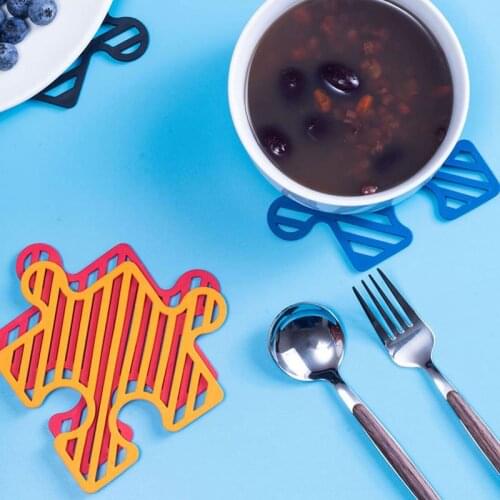 Home Trivet Mat Heat Insulating Non-slip Hollow Puzzle Pot Holder Mat Hot Pot Pad Drink Cup Pad Non-slip Pot Holder