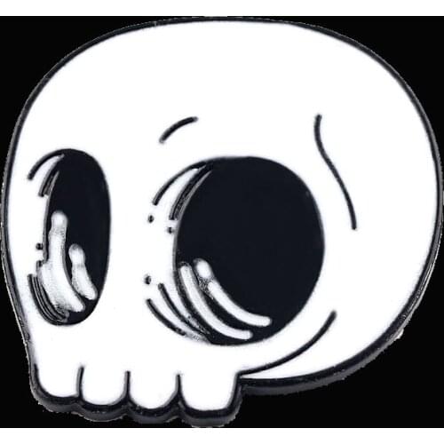 Cartoon White Skull Enamel Brooch Goth Punk Skull Pin Badge Jewelry Jeans Shirt Jacket Lapel Creative Decorations