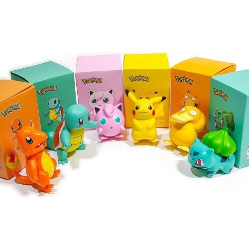 5-8CM Pokemon Dolls Toys Action Model Cartoon Collection Anime Figures Pikachu Psyduck Jigglypuff Charmander Squirtle Kids Gifts