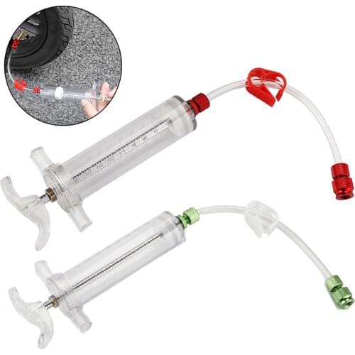 MTB Bike Road Bicycle Sealant Injector Tubeless Tyre Tire 50ml Syringe Kit Syringe Rubber Hose Kit For Bike Repair Tools