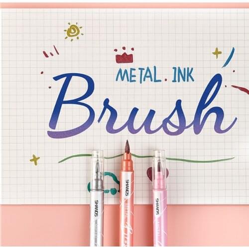 Lettering Write Brush Color Pen Kid Calligraphy Paint Art Glitter Metallic Marker Pens Set Drawing Painting Watercolor Supplies