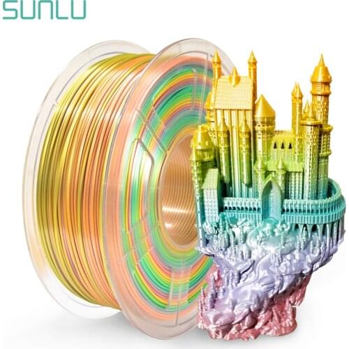 SUNLU PLA Silk Rainbow Filament 1kg 1.75mm 3D Printer Filaments pla Rainbow Shiny Color Silk Texture Printing Materials