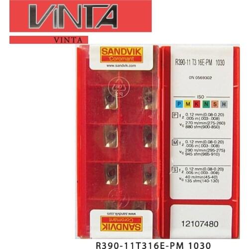 Free shipping CNC lathe milling tool cutting blade R390-11T316E-PM 1030/1025 cnc carbide milling inserts