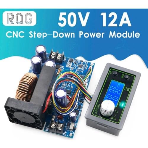 50V12A 600W CNC step-down adjustable power supply module, volt-ampere meter, DC stabilized voltage, LCD display