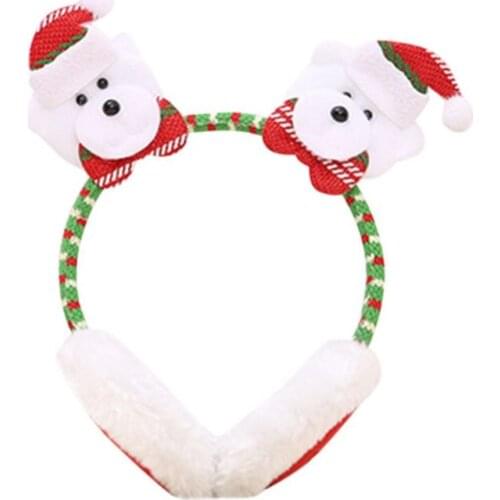 Christmas Decorations Multicolor Childrens Gifts To Keep Warm Winter Plush Hair Stick Santa Claus Snowman Christmas Earmuffs