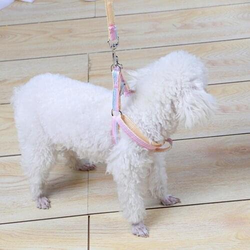 Pet Harness Leash Plain Color Adjustable Wear-resistant Comfortable Dog Chest Strap Walking Lead Traction Rope Dog Accessories