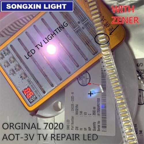 1000PCS AOT LED Backlight High Power LED 1W 3V 7020 55LM Cool white LCD Backlight for TV TV Application CM236-Q322-N