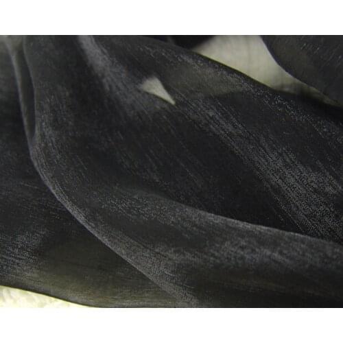 3 meter 150cm 59" width black crinkle shot-silk chiffon crepe fabric summer dress dance skirts screen material MM201
