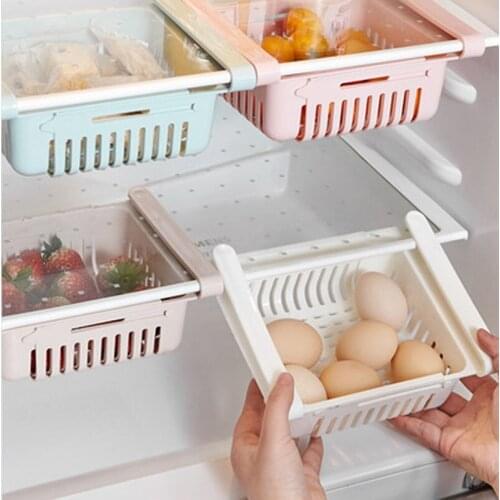 Refrigerator Storage Box Drawer Type Storage Racks Retractable Partitions Food Freezing Sorting Fresh-Keeping Box