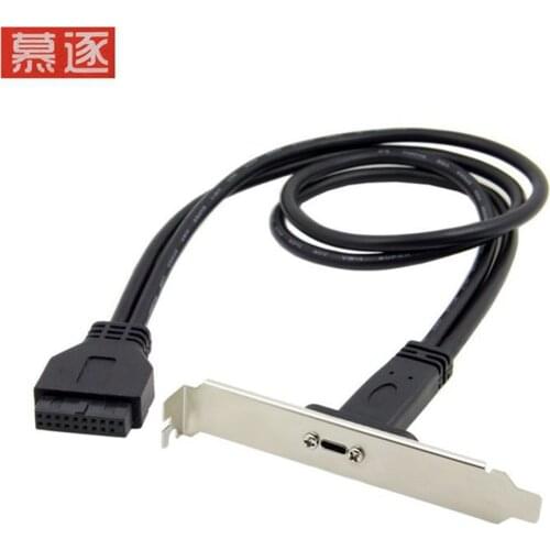 Rear Panel with USB 3.1 Type C Port, USB 3.0 USB3.0 20 Pin 20P female to USB-C USB3.1 type-c Female host PCI baffle Cable 5