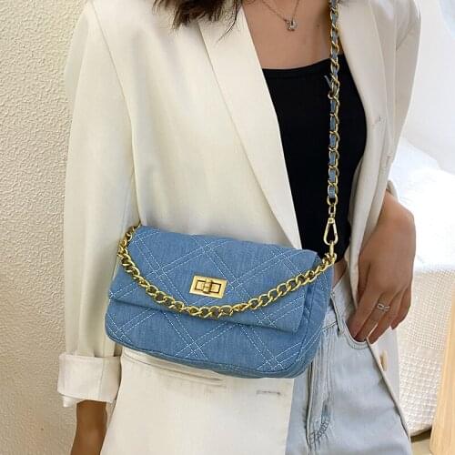Women Denim Quilted Bag Female Luxury Handbags Women Bags Designer Sac A Main Femme 2022 Fashion Chain Shoulder Bag