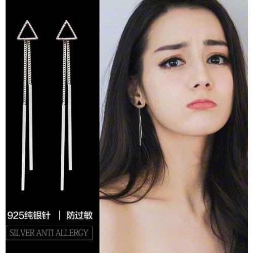 REETI 925 Sterling Silver Triangle Stud Earrings For Women Girls Party Gift Pendientes Brincos Prevent allergy Female Jewelry