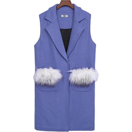 Winter Dress Fat Sister Plus Fertilizer XL Womens Korean Version Woolen Vest Thick Woven Simple Fashion Solid Color Slim Vest