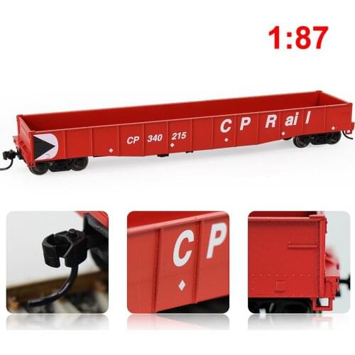 1pc/2pcs HO Scale 53ft Red Printed Open Gondola Car Shipping Container Railway Wagons Rolling Stock 1:87 Freight Car C8743PHo