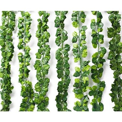 1 Piece 220cm Green Silk Artificial Hanging Ivy Plants Vines Leaf For Home Wedding Party Bathroom Garden Decoration 81pcs Leaf