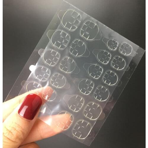 10 Sheets/Lot 24Pcs/Sheet Double -Sided Transparent Adhesive Nail Glue Sticker For Nail Tips Salon Nail Art Glue Sticker Tools