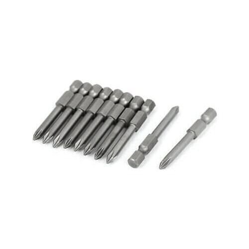 4.5mm Phillips PH1 Magnetic Screwdriver Power Screw Insert Bits 50mm Long 10pcs