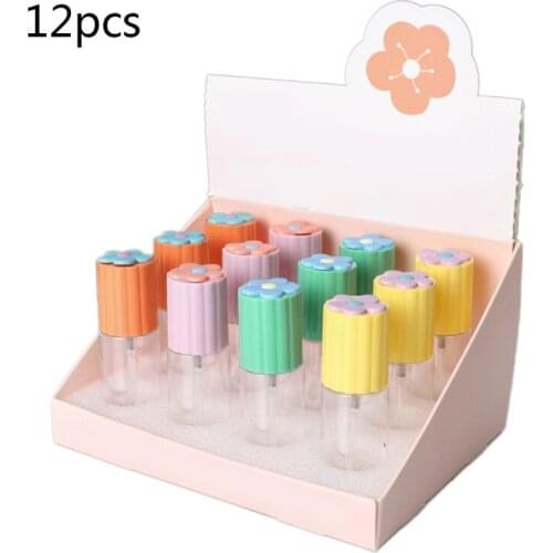 12Pcs 30ml Small Cylindrical Empty Spray Bottles Sweet Floral Refillable Clear Fine Mist Sprayer Liquid Container