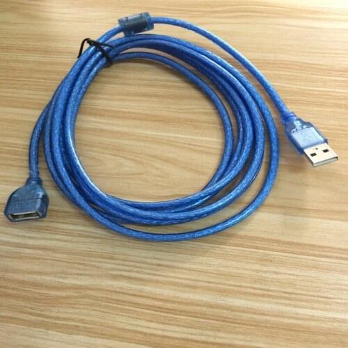 200pcs/lot wholesale Blue 1.5m 3m USB 2.0 male plug to usb 2.0 female jack extension Cable Wire