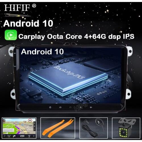 2Din Android 10 Car Multimedia GPS Navigation For Amarok Volksagen VW Passat B6 golf 56 Skoda Octavia 2 Superb 2 Seat Leon radio