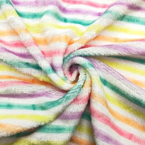 50*145cm Rainbow Cow Stripe Flannel Material Fabric Tissue Patchwork Sewing Quilt Fabrics Needlework DIY Handmade Cloth Sewing
