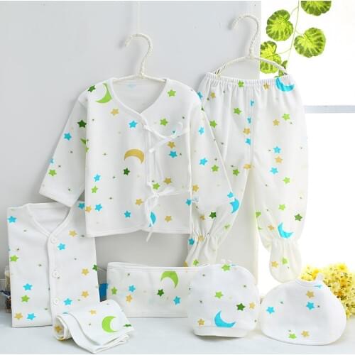 7pcs/set Newborn Baby 0-3M Clothing Set Jchao Brand Factory cheap Baby Boy Girl Clothes 100% Cotton Cartoon Underwear