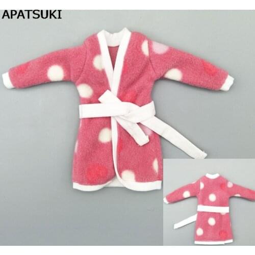 Doll Accessories Bathrobe Bathroom Suits Winter Pajama Wear Sleeping Casual Clothes For Barbie Doll Play House Toy Gift