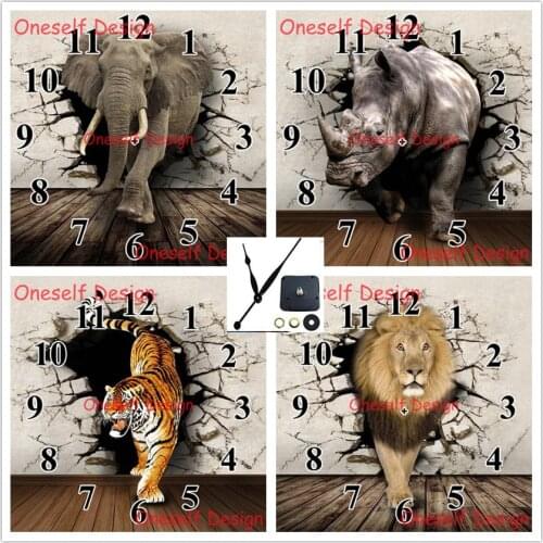 Diamond painting with Mechanical clock eleplant 5d diamond embroidery full set with clock diy diamond mosaic sale wall sticker