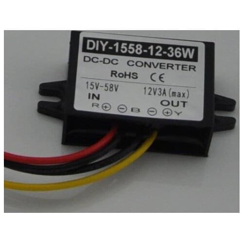 DC 24V 36V 48V (15V-58V) to 12V 3A 36W DC-DC Converter Step Down Buck Module Car