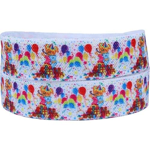 Free shipping cartoon fold over elastic for cheerleading headbands