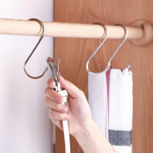 Big S Organizer round top no-hurt hanger S Hook save place closet bar Organizer handing hanger house kitchen pot pan Organizer