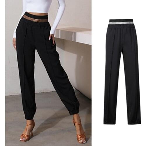 Latin Dance Pants Women Cross Waist Adult Latin Practice Clothes Cha Cha Samba Tango Salsa Ballroom Training Trousers DNV14045