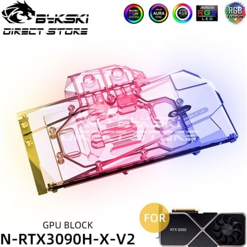 Bykski GPU Water Block 3080 VGA Block For NVIDIA RTX3090/3080 Founders Edition VGA Liquid cooler Heatsink Copper N-RTX3090H-X-V2