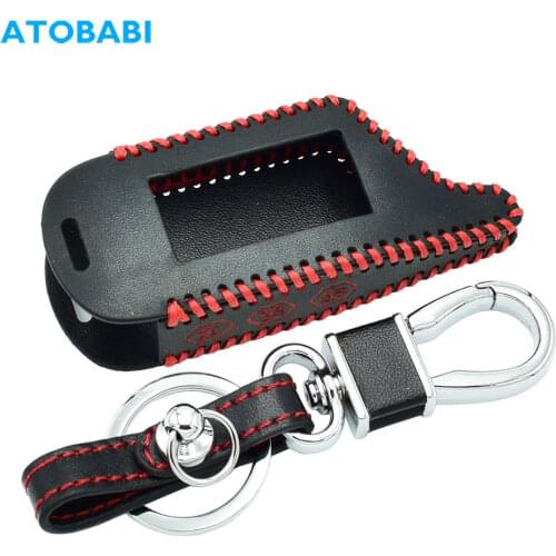 B9 Leather Car Key Case For StarLine B9 A61 V7 Two Way Car Alarm Remote Controller Cover LCD Transmitter Keychain Protector Bag