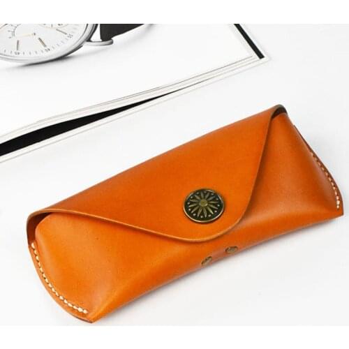 Genuine Leather Glasses Case Box Handmade Luxury Hard Spectacles Waist Sunglasses Bag Bags Eyeglasses Cases Eyewear Holder Cover