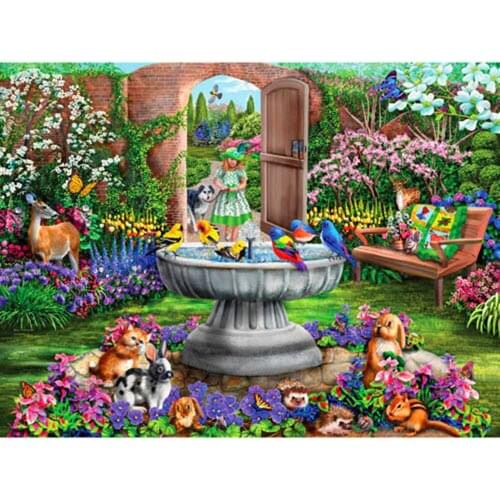 KEXINZU Full Square/Round Drill 5D DIY Diamond Painting "Girl animal scenery" Embroidery Cross Stitch 3D Home Decor Y69760
