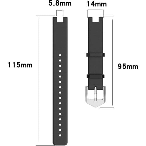 P82F Leather Strap Wristband Strap Watch Band for -Garmin LilY Smart Wristband Sport