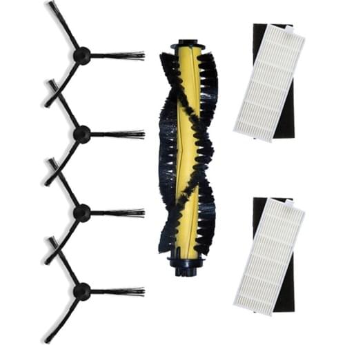 Kt519 2* HEPA Filter 2* Sponge filters 4* Side Brushes 1* Rolling Main Brush For kitfort kt-519 robotic Vacuum Cleaner Parts