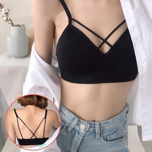 Tank tops women Backless Crop Top girl Seamless Tube Top Padded Sexy Women Bralette Crop Tops Bra Femme Underwear Lingerie