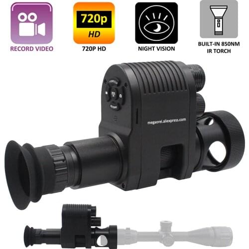 Megaorei 3 Night Vision 720p HD Hunting Camera Camcorder Rear Scope Clip-on Attachment with Built-in 850nm Laser IR Torch