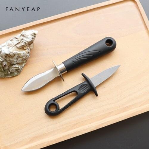 Oyster Knife Black Brown Handle Safe Gloves Guard Scallops Opener Seafood Shell Opening Multi Use Steel Pry Knives