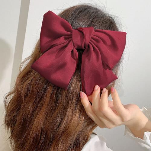 Fashion Big Bow Hairpin Cute Red Barrette Pink Hair Clip Women Girls BB Hairgrip Korean Oversize Floral Hair Accessories
