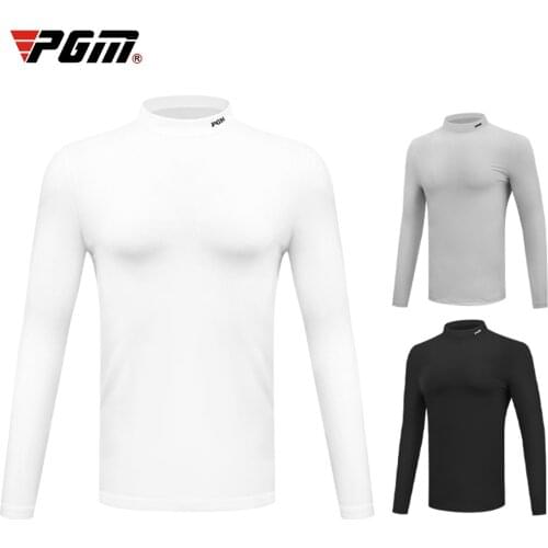 PGM Men Winter Cashmere Bottom Shirt Golf Tennis Volleyball Clothing Warm Long Sleeve Polo T Shirts