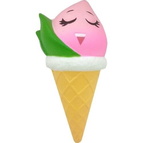Squish Slow Rising Kawaii Ice Cream peach Toys For Kid Squishy Slow Rising Soft Animal Squeeze Toy Squishy Children anti-stress