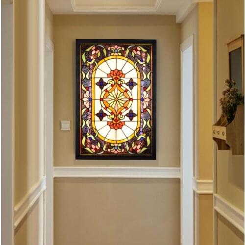 Mural Lamp European Style Retro Living Room Dining Room Bedroom Bedside Background Wall Lamp Tiffany Glass Wisteria Flower